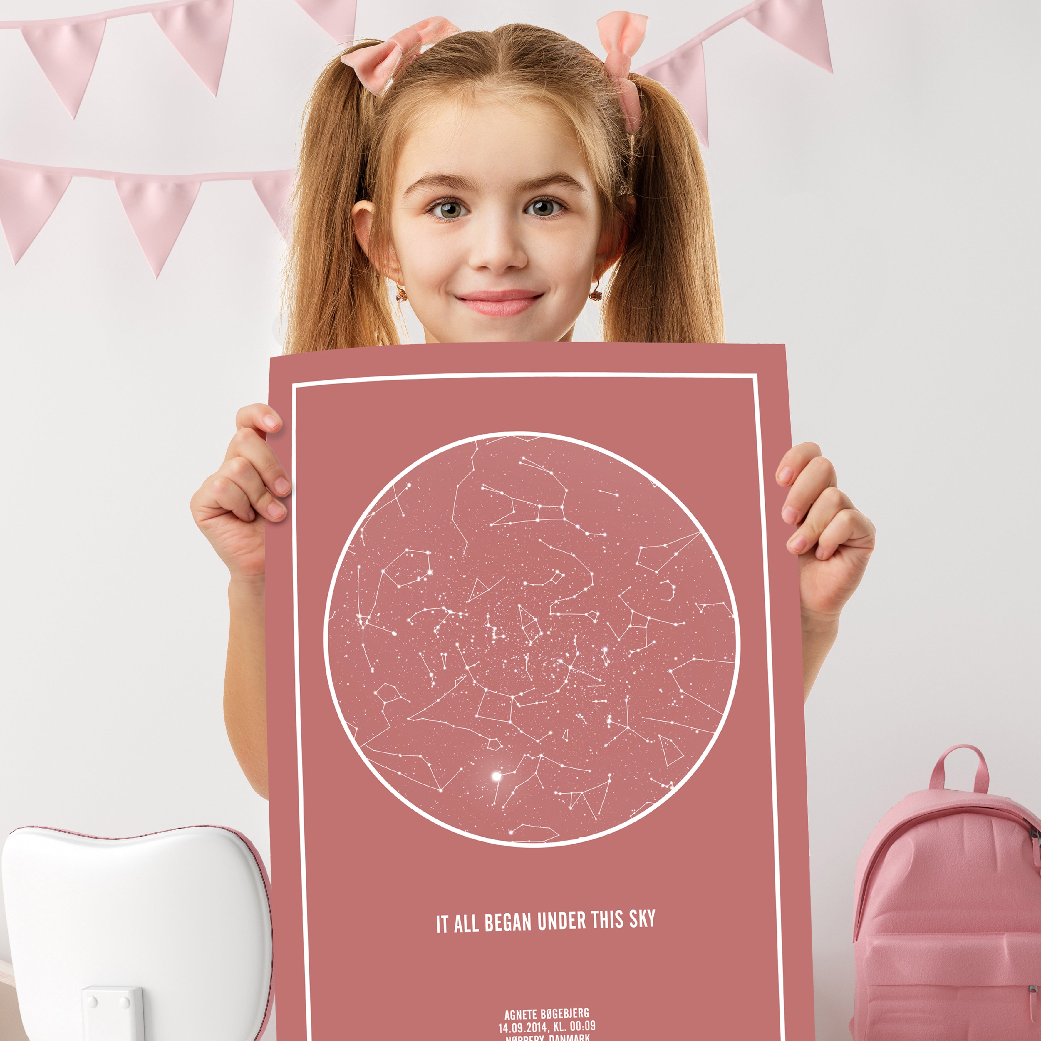 PERSONLIG STJERNEHIMMEL PLAKAT (BLUSH)