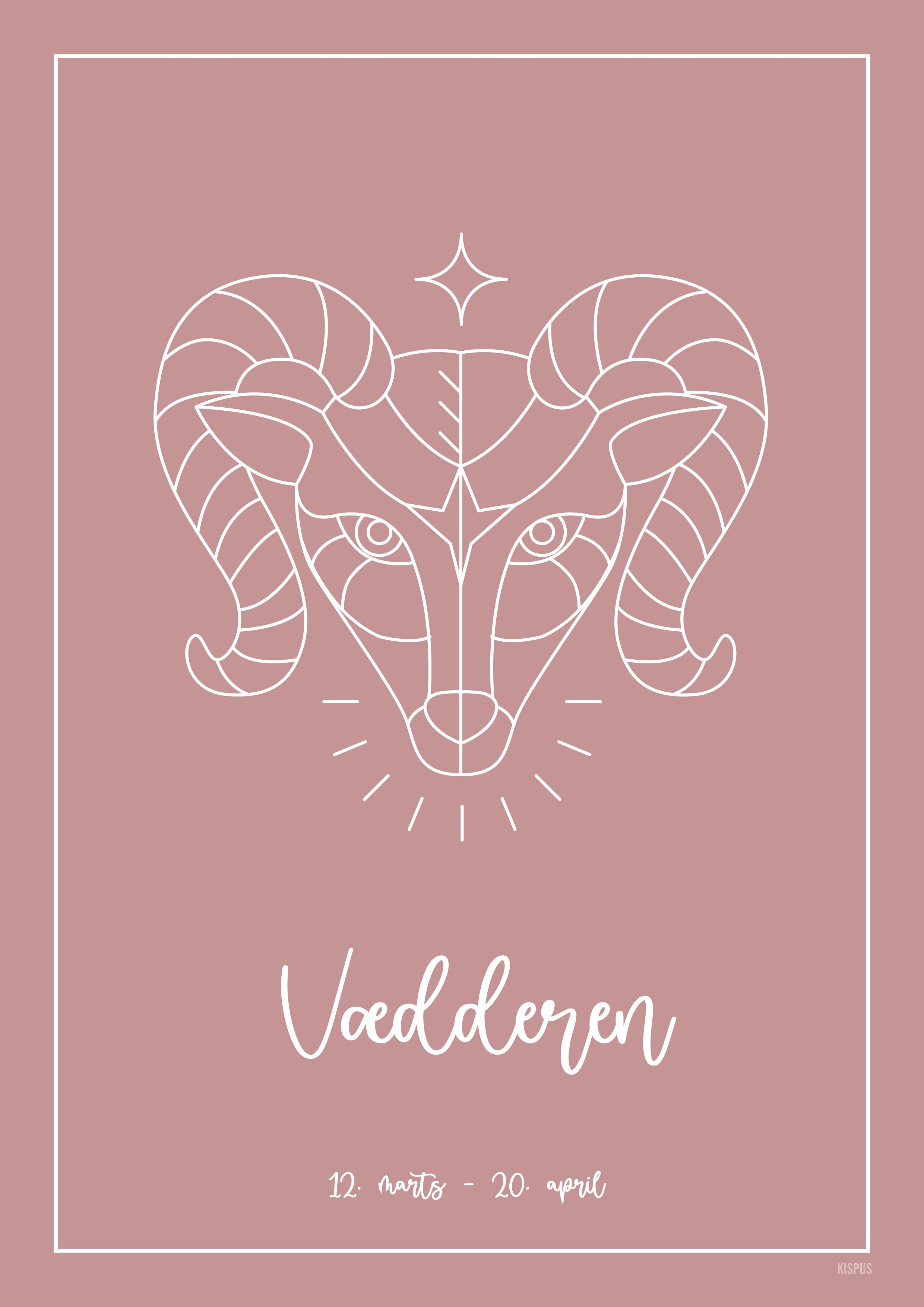 Plakat med personlig stjernetegn Vædderen blush