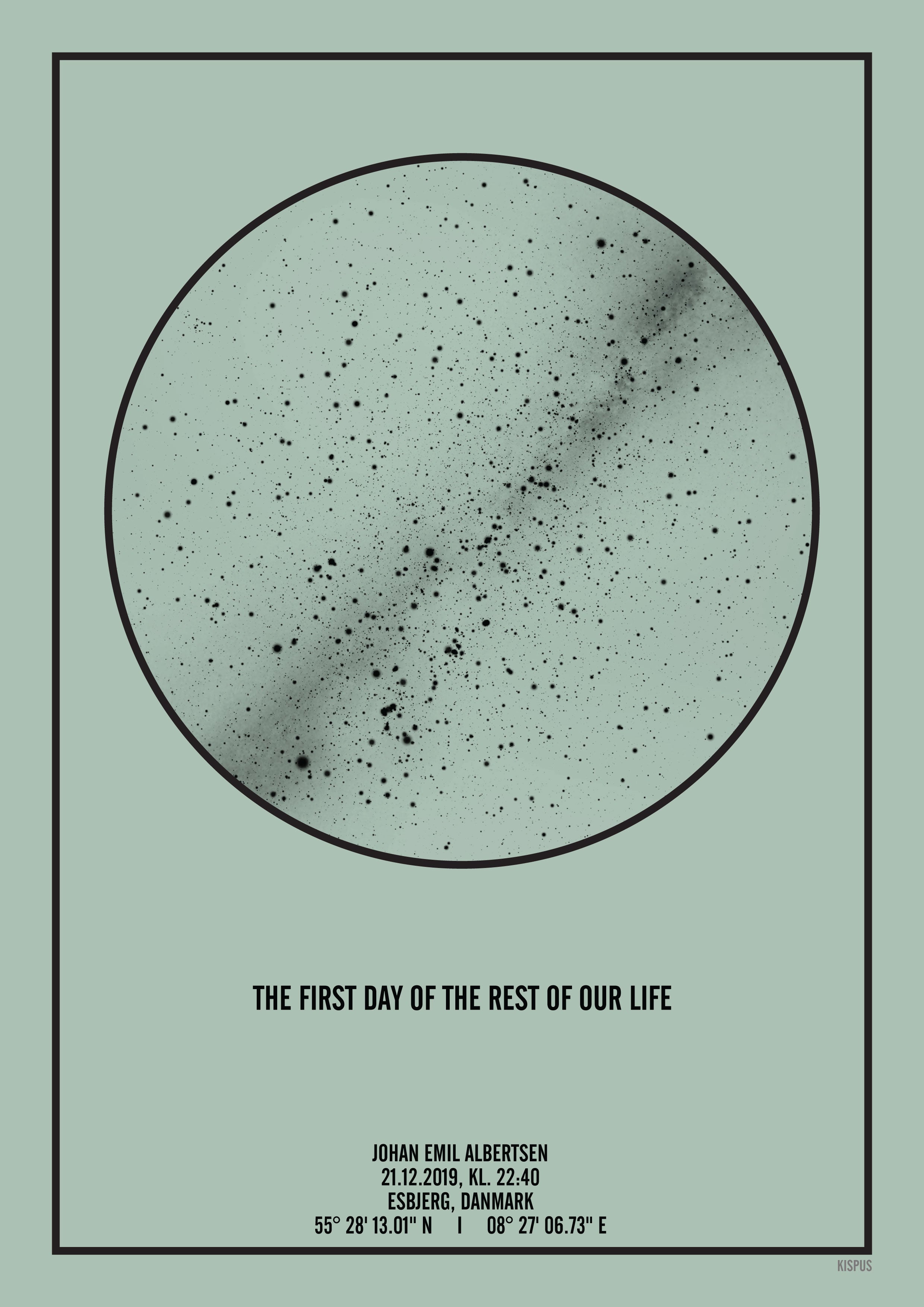 The first day of the rest of our life plakat med stjernehimmel