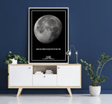 Personlig plakat med print af hvordan månen så ud på et specielt tidspunkt