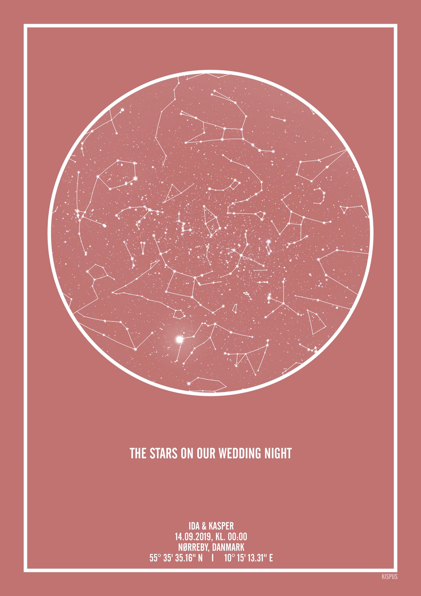 PERSONLIG STJERNEHIMMEL PLAKAT (BLUSH)