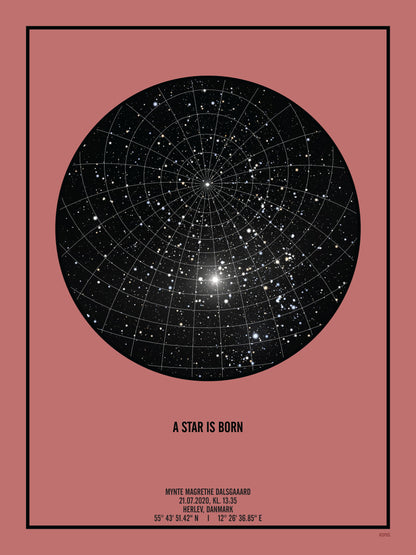 PERSONLIG STJERNEHIMMEL PLAKAT (BLUSH)