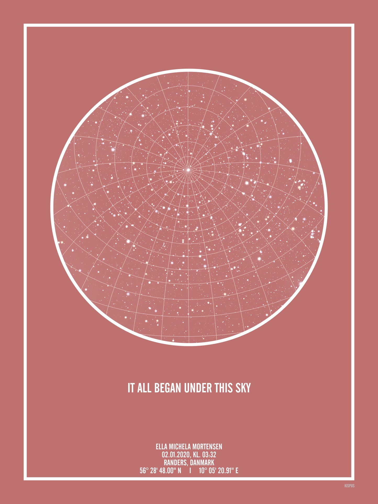 PERSONLIG STJERNEHIMMEL PLAKAT (BLUSH)