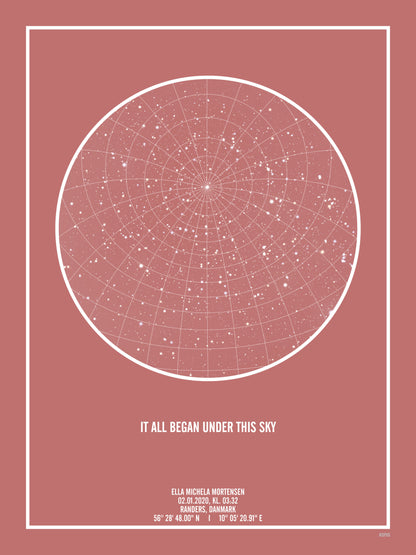 PERSONLIG STJERNEHIMMEL PLAKAT (BLUSH)