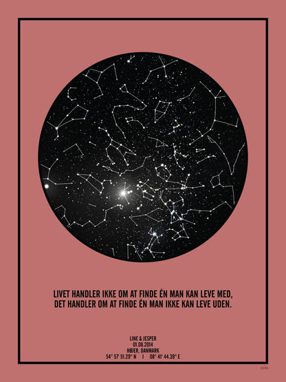 PERSONLIG STJERNEHIMMEL PLAKAT (BLUSH)