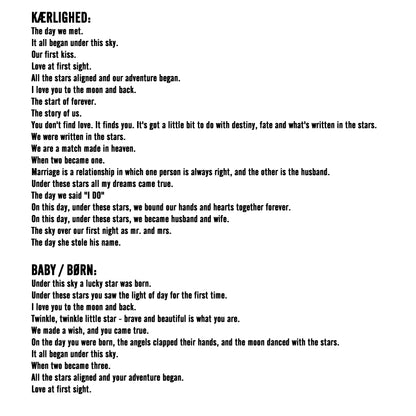 PERSONLIG STJERNEHIMMEL PLAKAT (BLÅGRÅ)