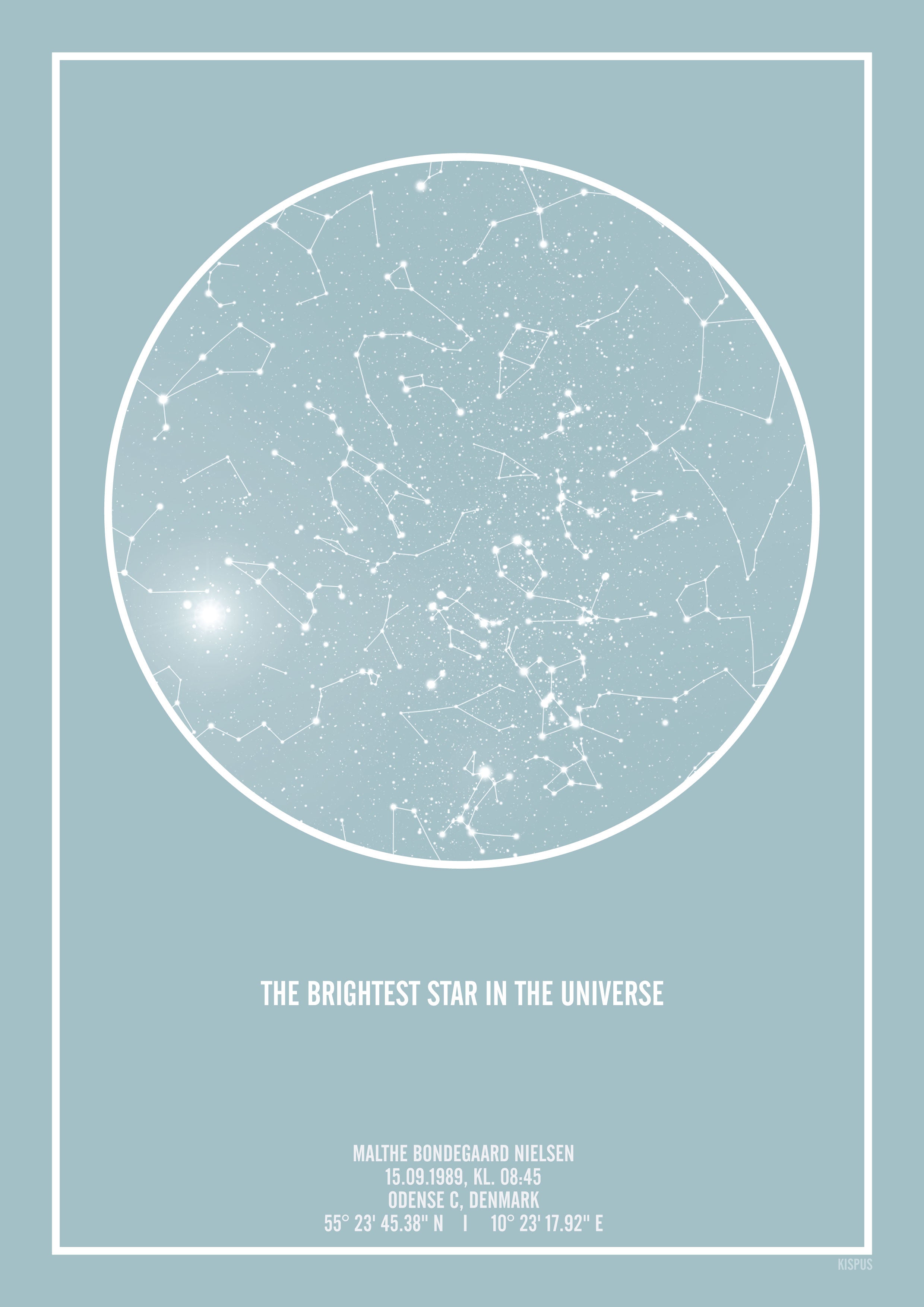 The brightest star in the universe baby plakat - den perfekte gave til barnedåb