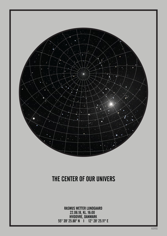 The center of our universe plakat - den perfekte barnedåbes gave