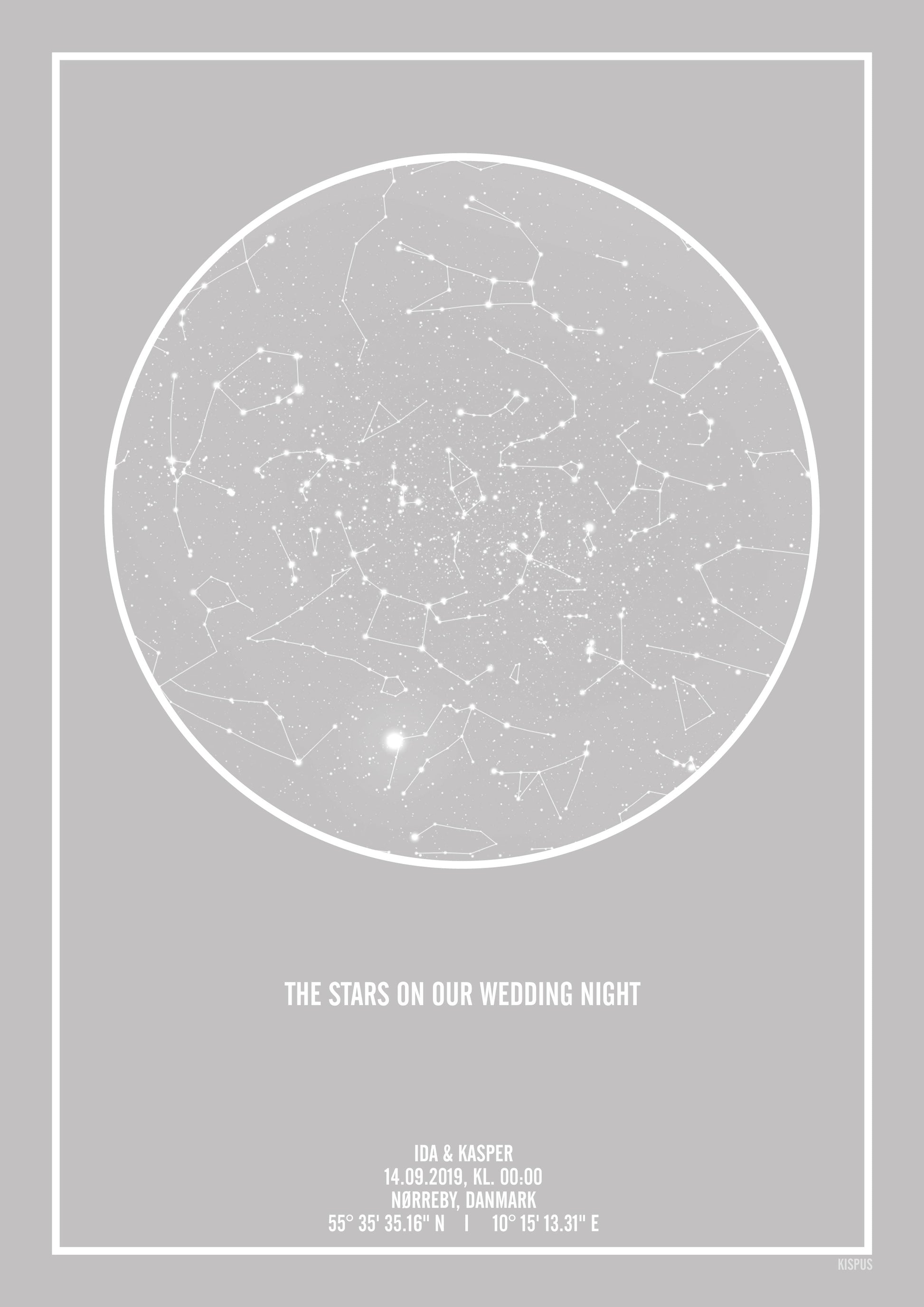 The stars on our wedding night stjernehimmel plakat - den perfekte bryllupsdagsgave