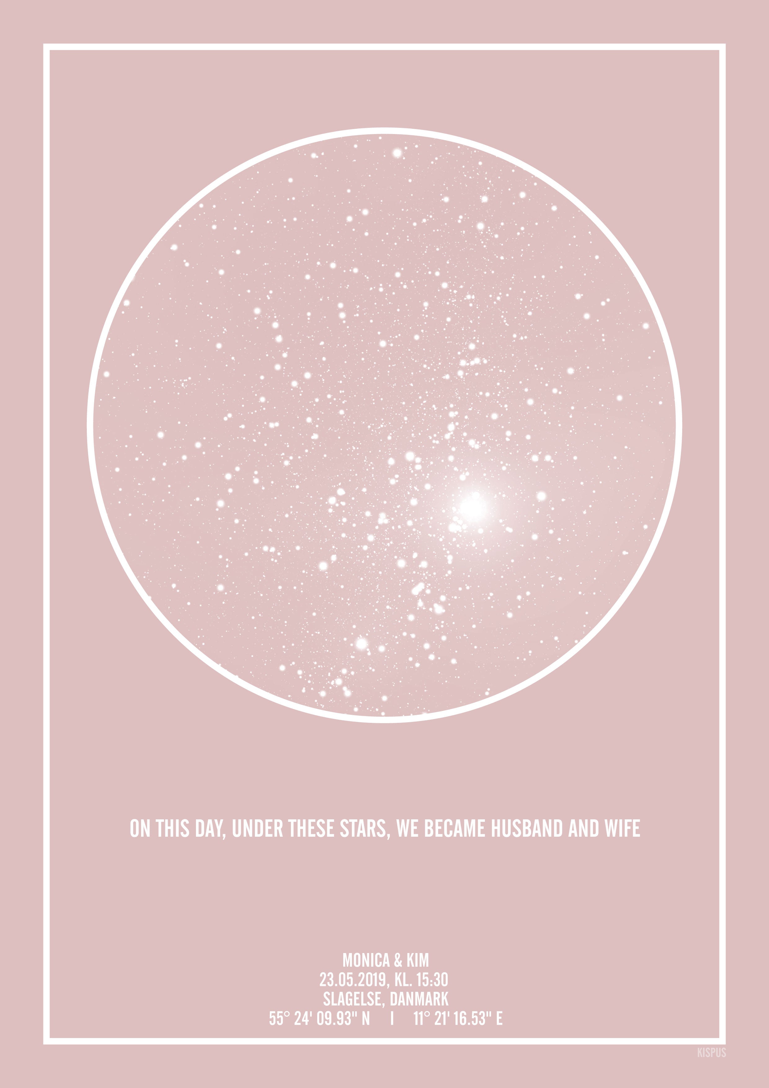 Verdens bedste bryllupsdags gaveide - en personlig stjernehimmel plakat