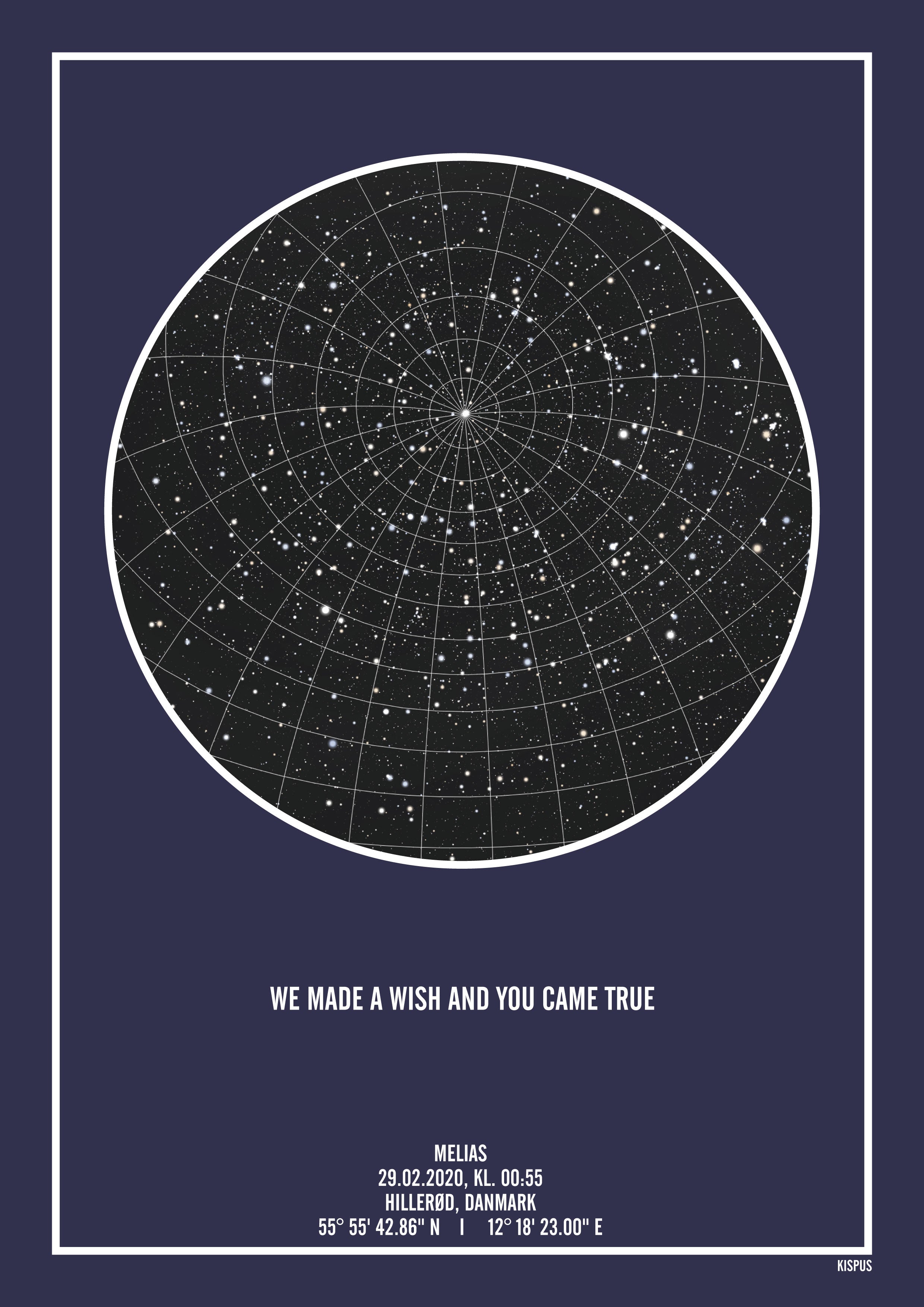 Mørkeblå stjerne kort plakat