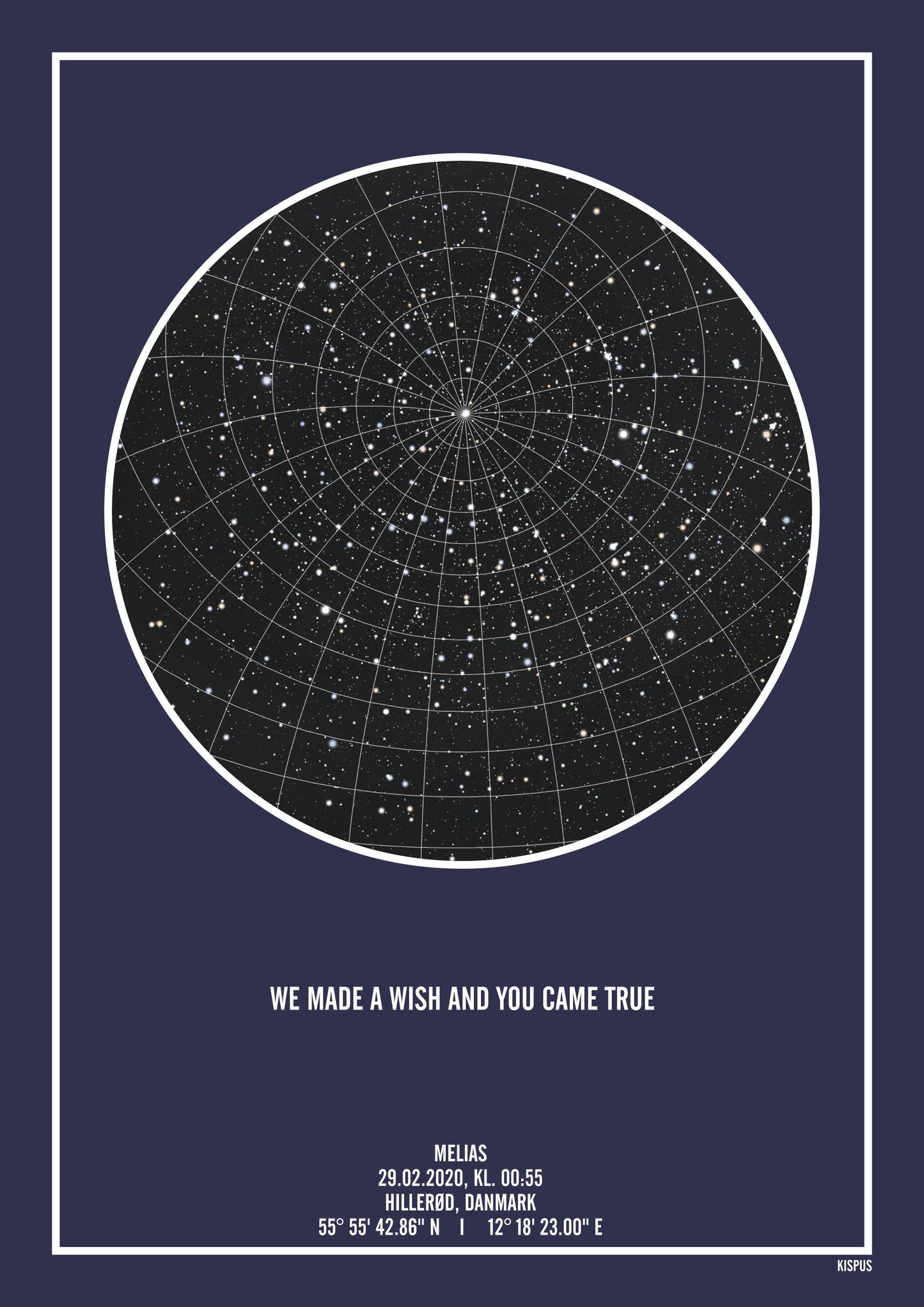 Mørkeblå stjerne kort plakat