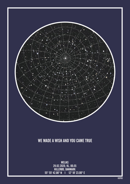 Mørkeblå stjerne kort plakat