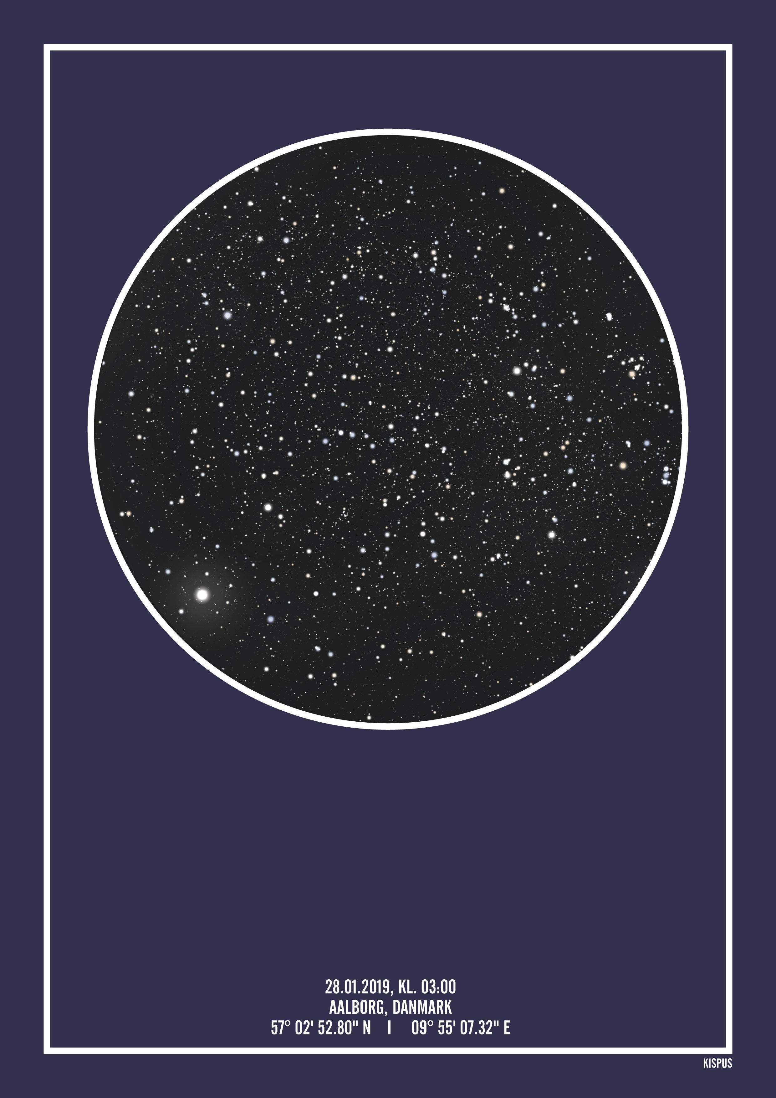 Stjernehimmel plakat i mørkeblå til stuen