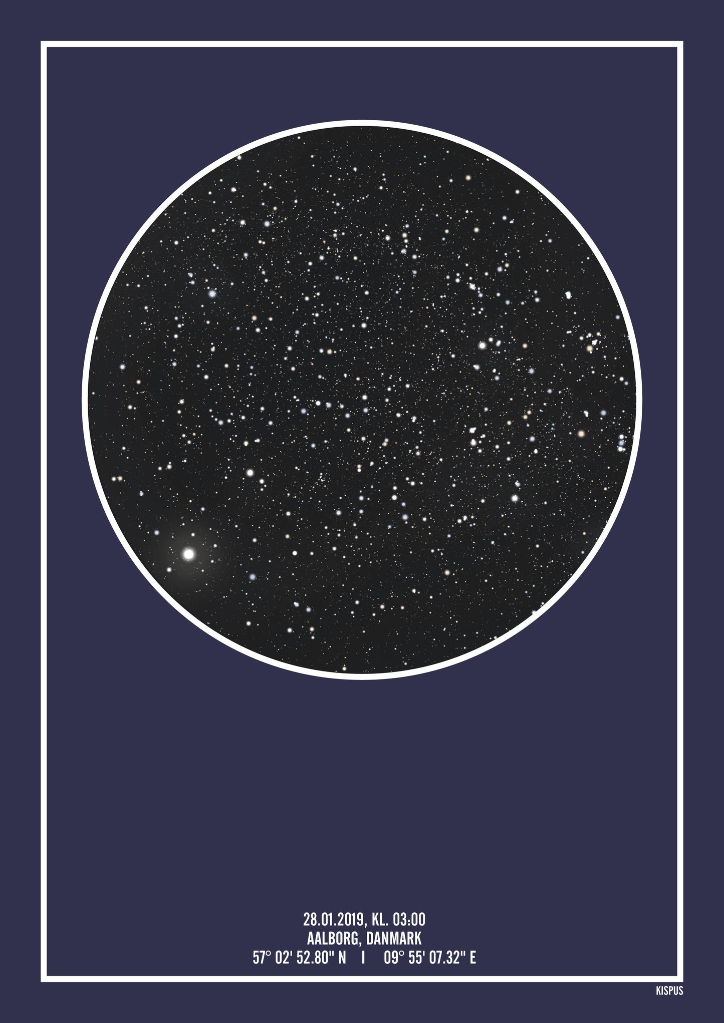 Stjernehimmel plakat i mørkeblå til stuen