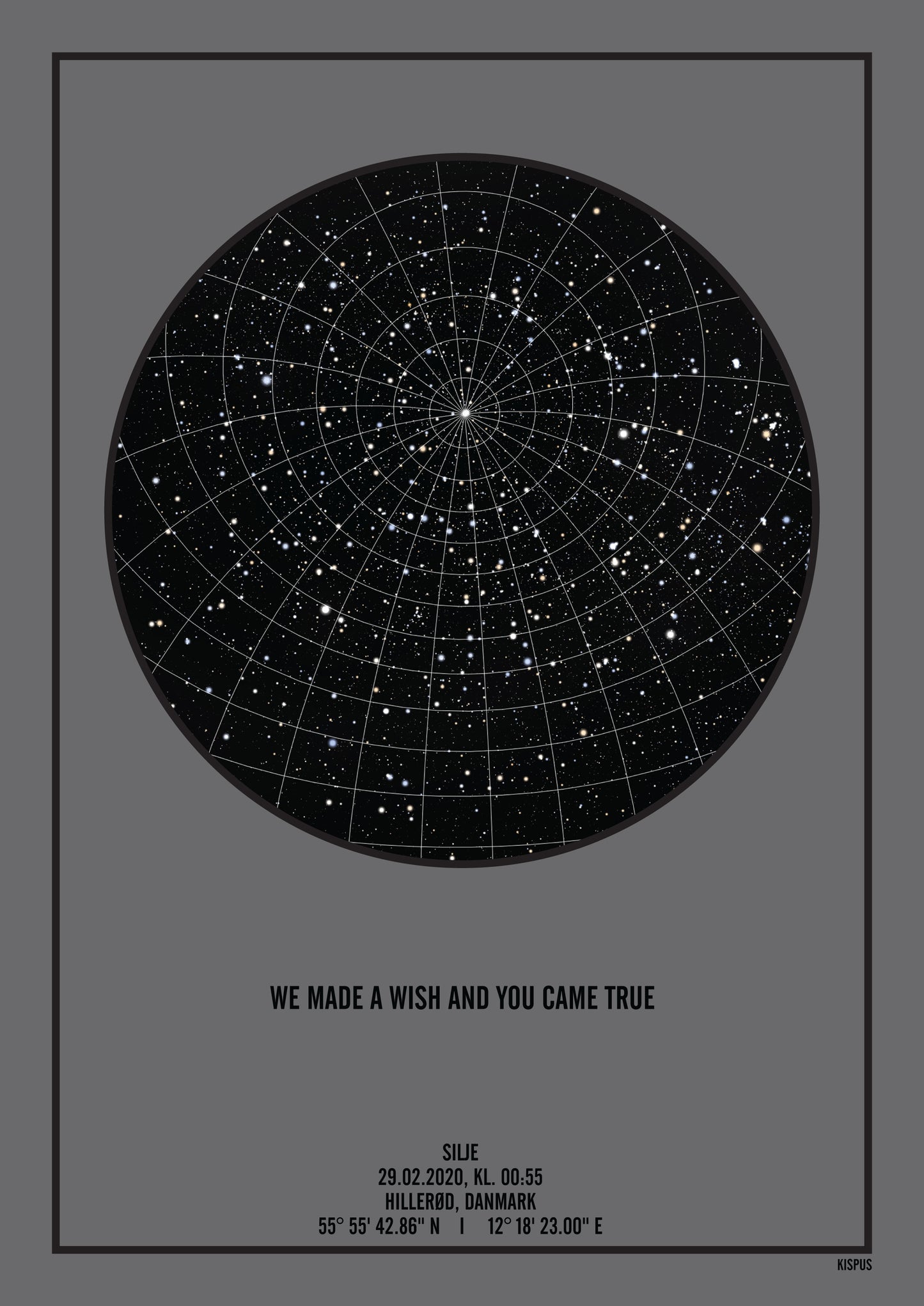 We made a wish and you came true baby plakat med stjernehimmel plakat