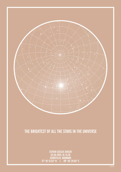PERSONLIG STJERNEHIMMEL PLAKAT (NUDE)