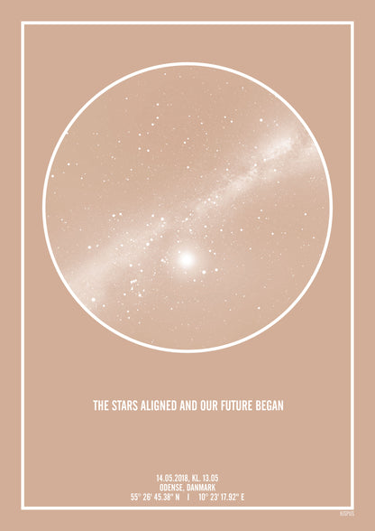 Stjernehimmel plakat (nude) med mælkevejen