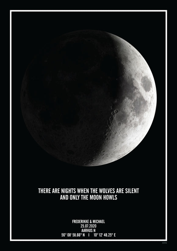 Måne plakat (sort) personlig indretning